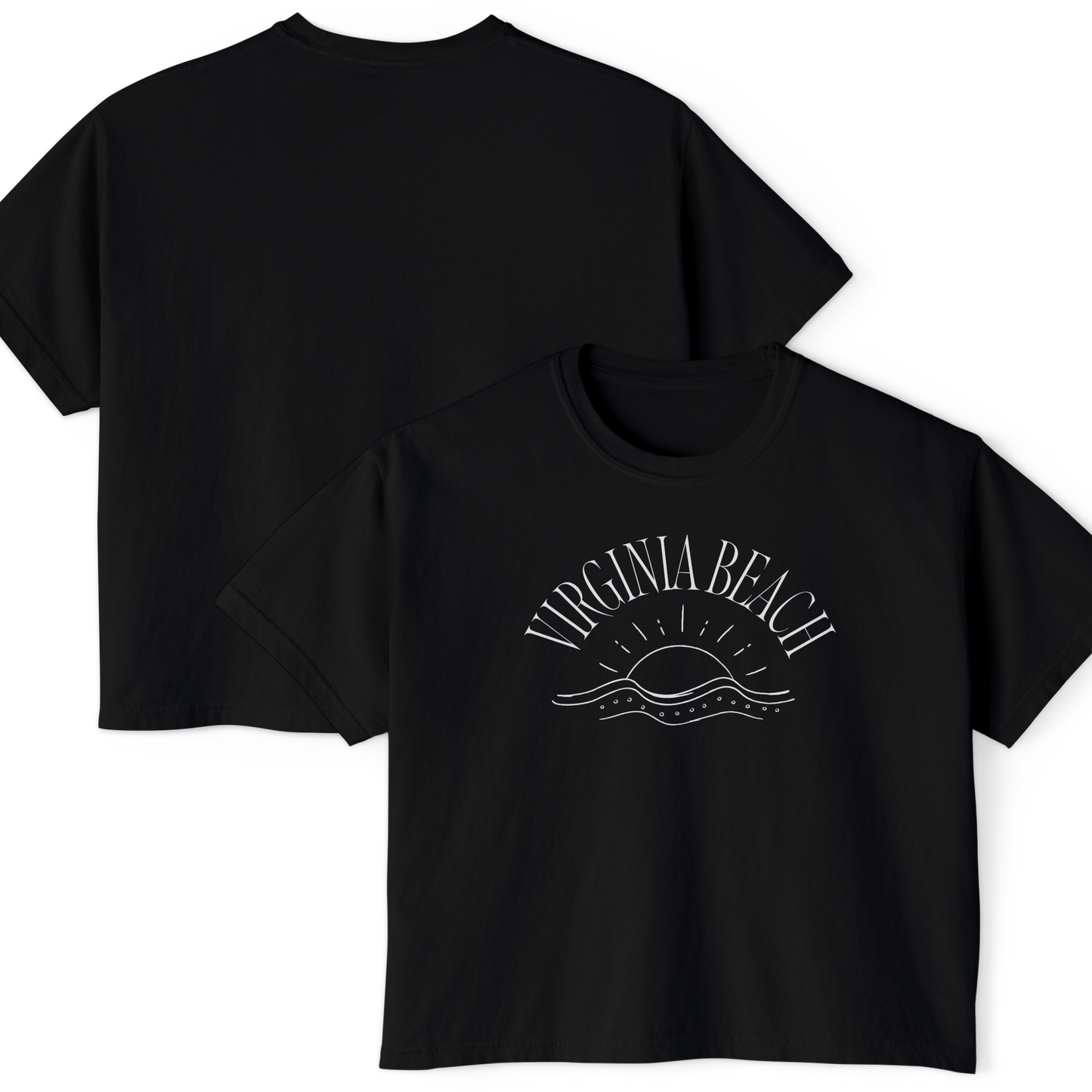 Virginia Beach Line Art Women's Boxy Tee in ##color-pattern##