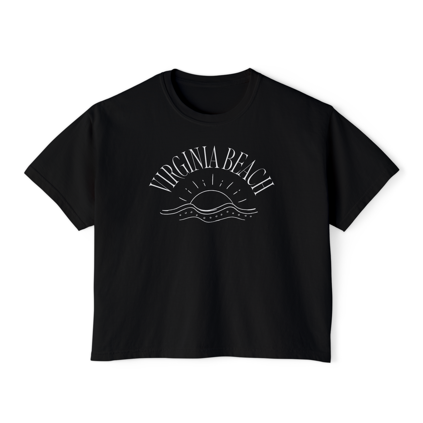 Virginia Beach Line Art Women's Boxy Tee in ##color-pattern##