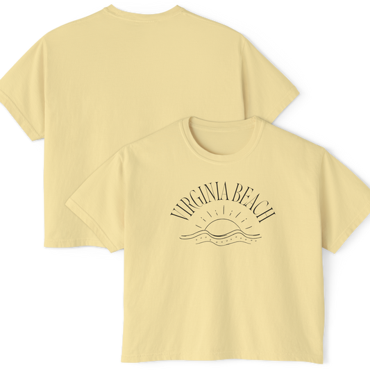 Virginia Beach Line Art Women's Boxy Tee in ##color-pattern##