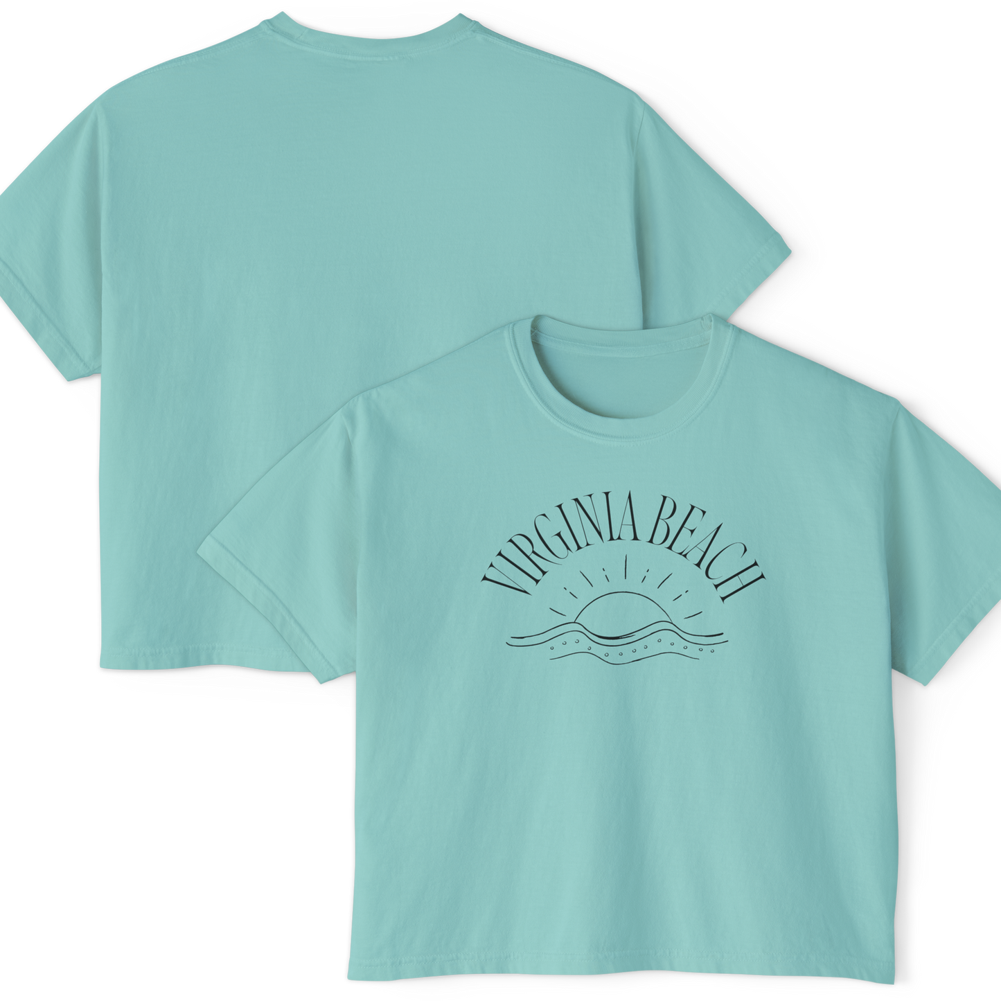 Virginia Beach Line Art Women's Boxy Tee in ##color-pattern##