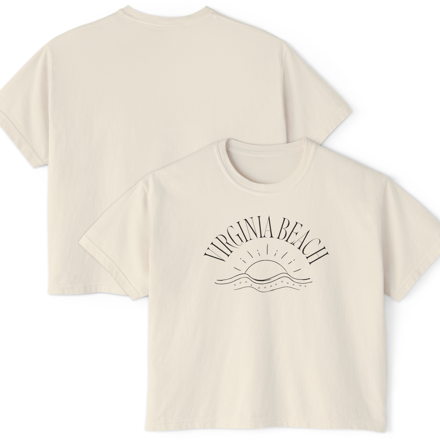 Virginia Beach Line Art Women's Boxy Tee in ##color-pattern##