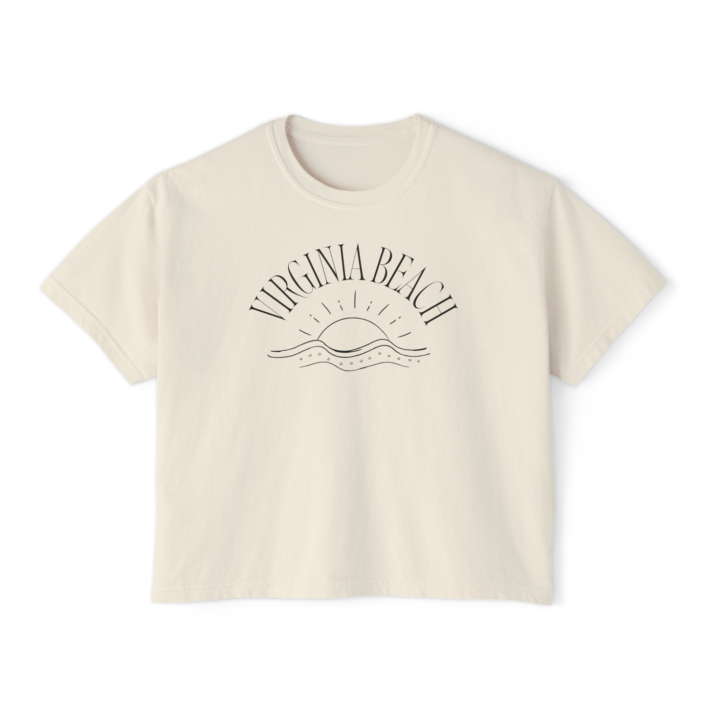 Virginia Beach Line Art Women's Boxy Tee in ##color-pattern##