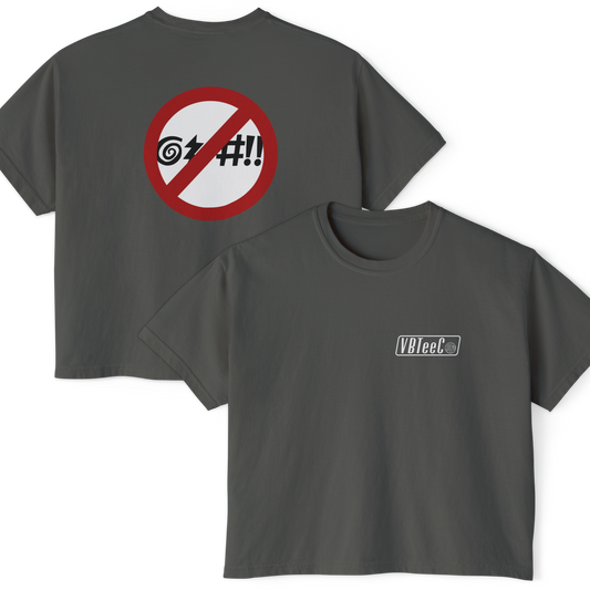 Virginia Beach No Cursing Sign Women's Crop Top in ##color-pattern##