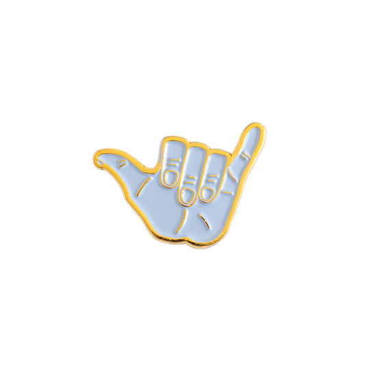 Hang Loose Hand Enamel Pin - Metallic Gold - Shaka Sign