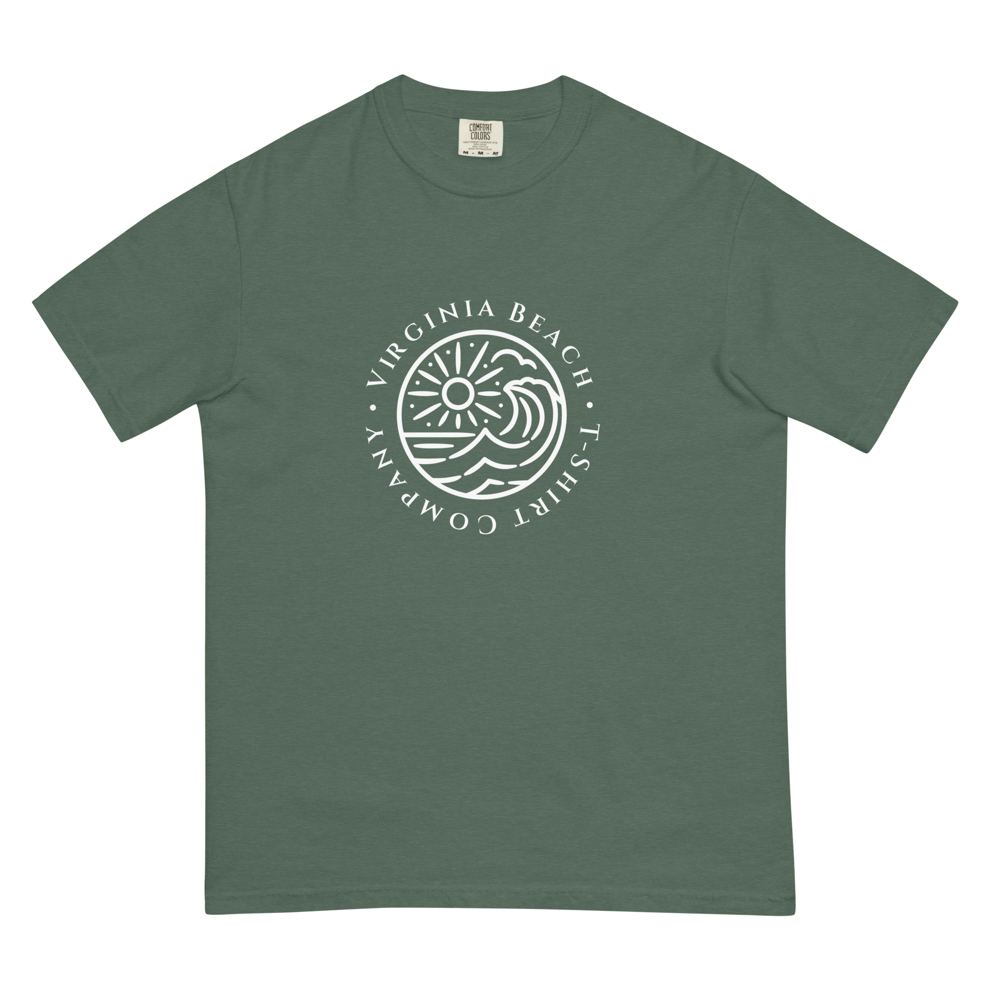 VBTeeCo - Logo T-Shirt - Blue spruce comfort colors tee with white VBTeeCo logo design