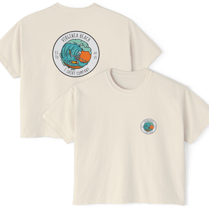 VBTeeCo - Surfing Bones Women's Crop Top - women's beach shirts