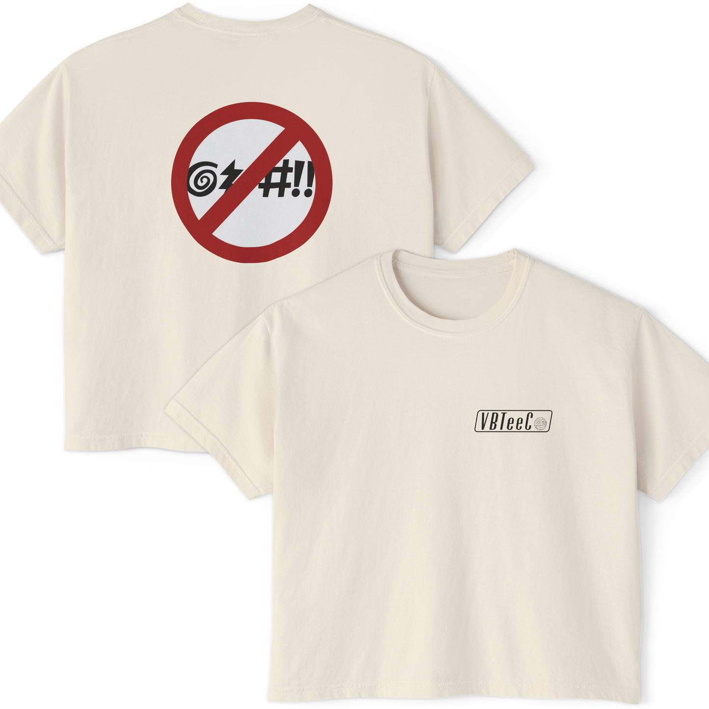 Virginia Beach No Cursing Sign Women's Crop Top in ##color-pattern##