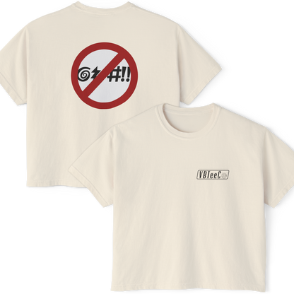 Virginia Beach No Cursing Sign Women's Crop Top in ##color-pattern##