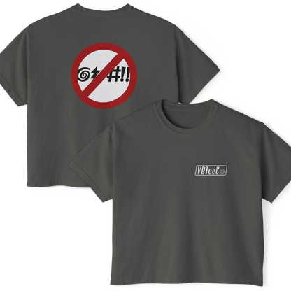 Virginia Beach No Cursing Sign Women's Crop Top in ##color-pattern##